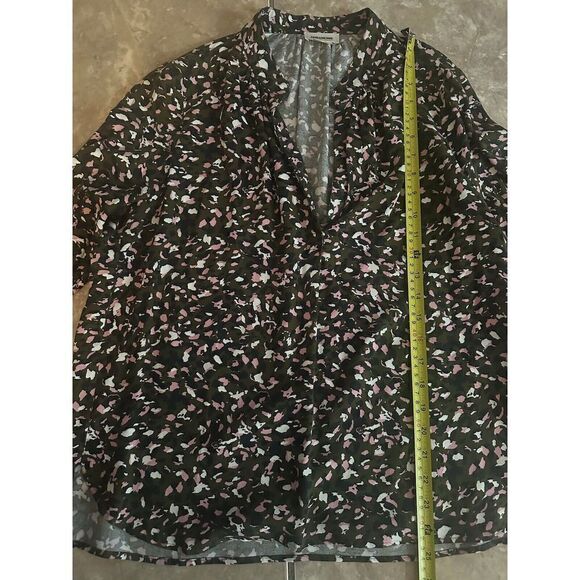 Zadig & Voltaire S Printed Lightweight V Neck Tunic Blouse Button Accent - Picture 6 of 7